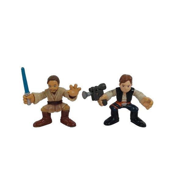 Star Wars Galactic Heroes 2001 Action Figure OBI WAN KENOBI & Han Solo - Picture 1 of 2